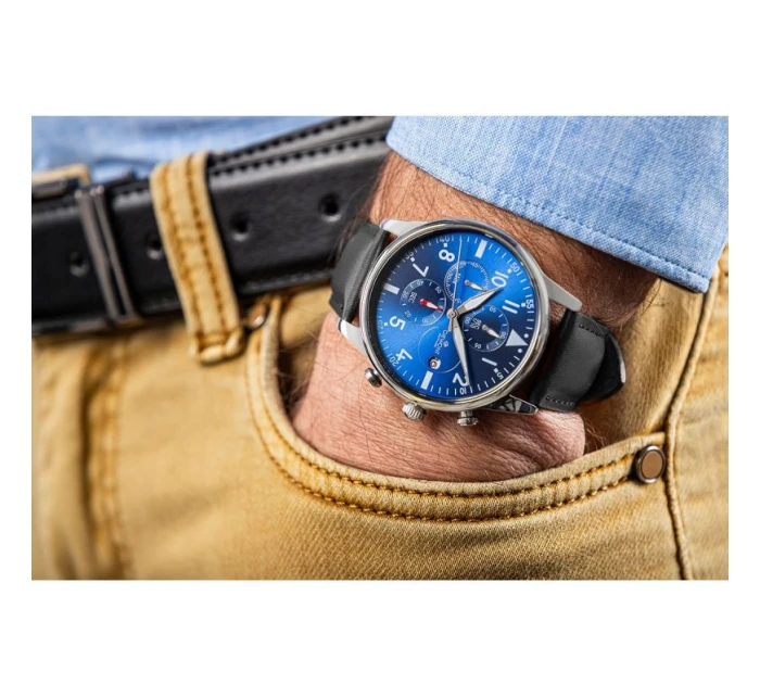 Pánske hodinky Giewont Chronograph Sapphire Black and Blue GW5630-A3 Pánske hodinky Giewont Chronograph Sapphire Black and Blue GW5630-A3