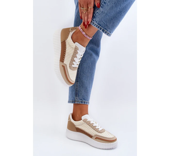 Dámské tenisky na platformě béžové model 21650631 - Boto