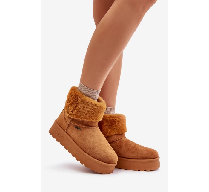 Sněhule na platformě s kožíškem Big Star model 21677558 Camel - Big Star Shoes Sněhule na platformě s kožíškem Big Star model 21677558 Camel - Big Star Shoes