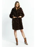 Dámský kabát prošívaný model 19139551 Tmavě hnědý - Monnari