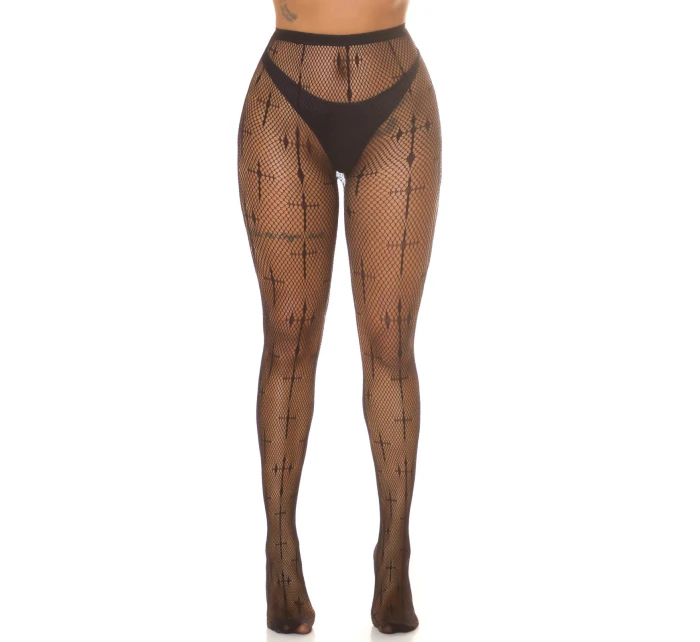 Dámské síťované punčocháče černé model 20965282 - In-style Fashion Dámské síťované punčocháče černé model 20965282 - In-style Fashion