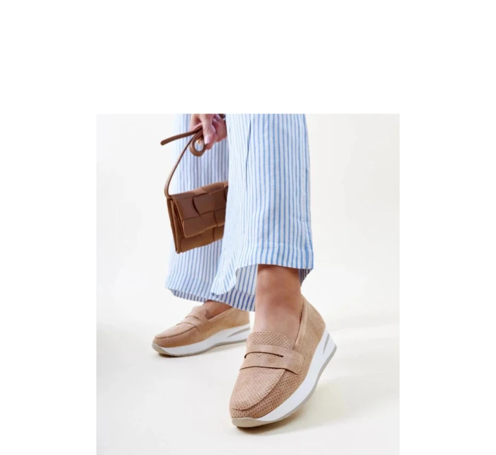 Dámske poltopánky 28906 Béžová s bielou - Flyfor Dámske poltopánky 28906 Béžová s bielou - Flyfor