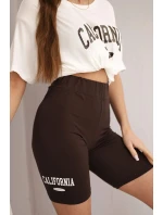 Dámská bavlněná souprava s model 21865116 a legínami s lampasem béžová - K-Fashion