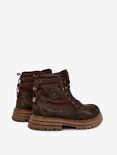 Semišové Zateplené Boty Trapery Pánské Big Star model 22393386 Hnědé - Big Star Shoes