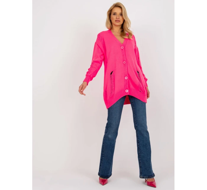 Dámsky kardigan LC SW 8042.69 fluo ružová - FPrice