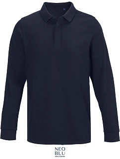 LSL Men Pánské těžké piqué polo s dlouhým rukávem night blue model 22442411 - NEOBLU