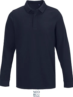 NEOBLU Owen LSL Men Pánske polo s dlhým rukávom z hrubého piké 24.4396 night blue