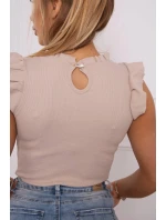 Blúzka s volánikmi béžová Blúzka s volánikmi béžová