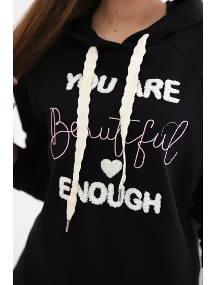 Bavlnená mikina s kapucňou čierna