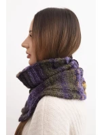 Dámsky vlnený česaný mäkký šál zimný golf KN21 khaki Dámsky vlnený česaný mäkký šál zimný golf KN21 khaki