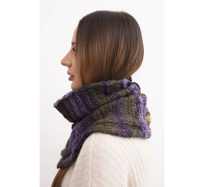 Dámsky vlnený česaný mäkký šál zimný golf KN21 khaki Dámsky vlnený česaný mäkký šál zimný golf KN21 khaki