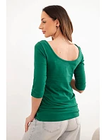 Halenka s kulatým výstřihem tmavě zelená