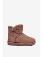 Ocieplane Damskie Śniegowce Z Ozdobą Ciemnobeżowe Siriol