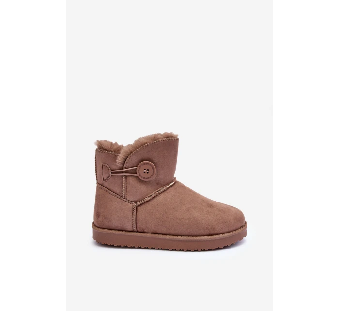 Ocieplane Damskie Śniegowce Z Ozdobą Ciemnobeżowe Siriol