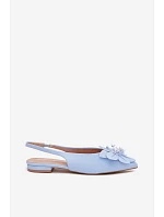 Dámské sandály na ploché podrážce s květem modré model 22102837 - Boto