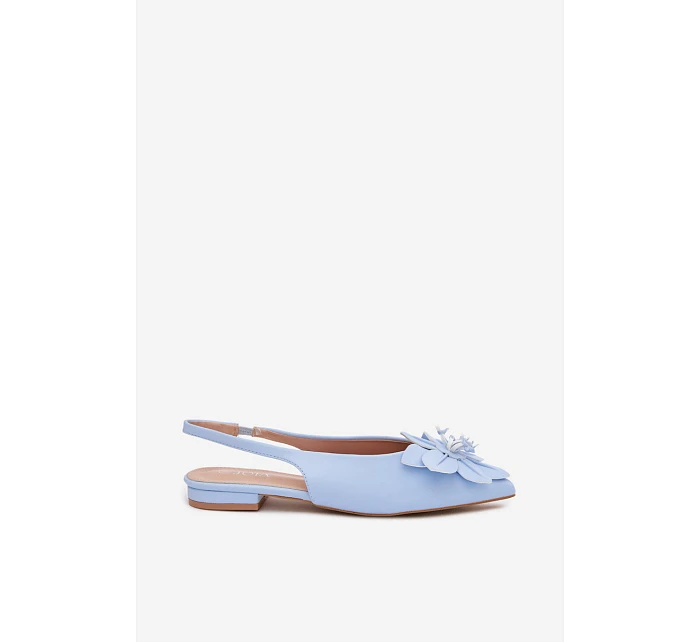 Dámské sandály na ploché podrážce s květem modré model 22102837 - Boto