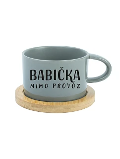 BABIČKA MIMO PROVOZ – sivý hrnček Makronka 200 ml