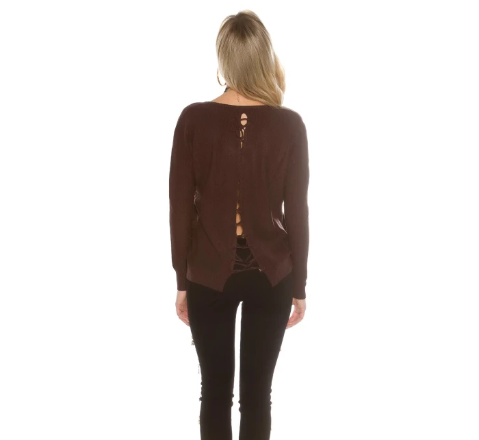 Módny sveter 8507 so šnúrkami - Koucla Módny sveter 8507 so šnúrkami - Koucla