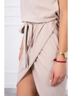 Šaty 8980 s prepletenou spodnou časťou béžové - Kesi