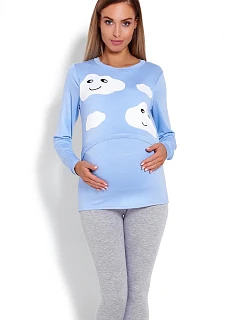 Těhotenské pyžamo model 22290566 sv. modré - PeeKaBoo
