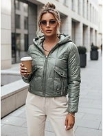 Dámská přechodná prošívaná bunda zelená Dstreet model 21970033 - FashionStreet