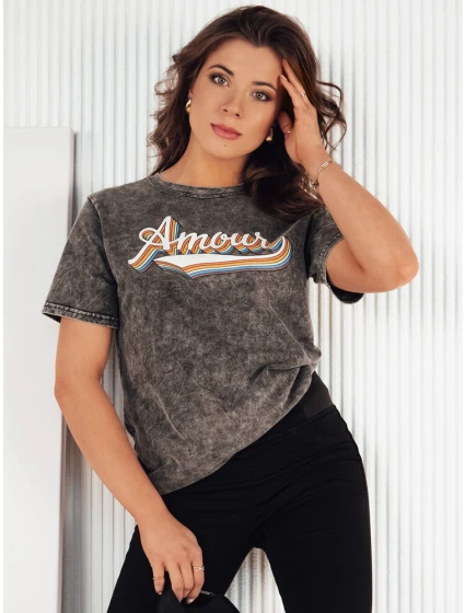 Dámské tričko šedé model 21973958 - Dstreet Dámské tričko šedé model 21973958 - Dstreet