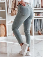 Dámské džínové kalhoty slim fit s páskem modré Dstreet model 21985310 - FashionStreet