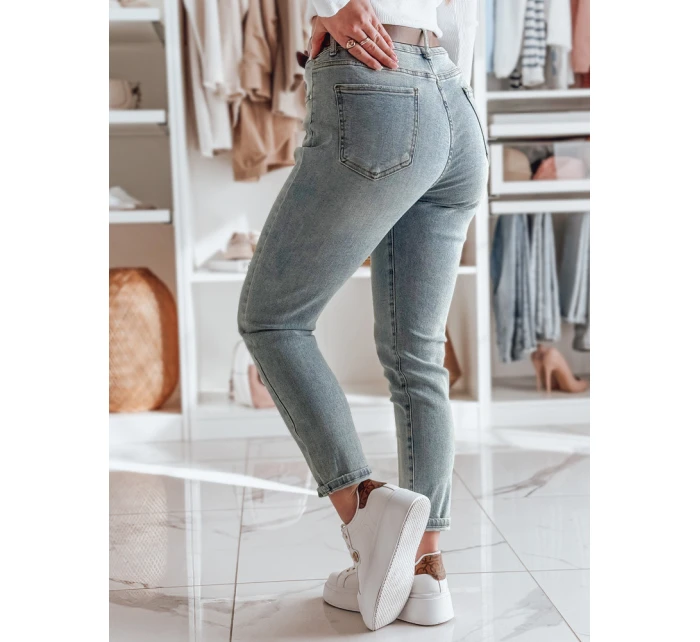 Dámské džínové kalhoty slim fit s páskem modré Dstreet model 21985310 - FashionStreet