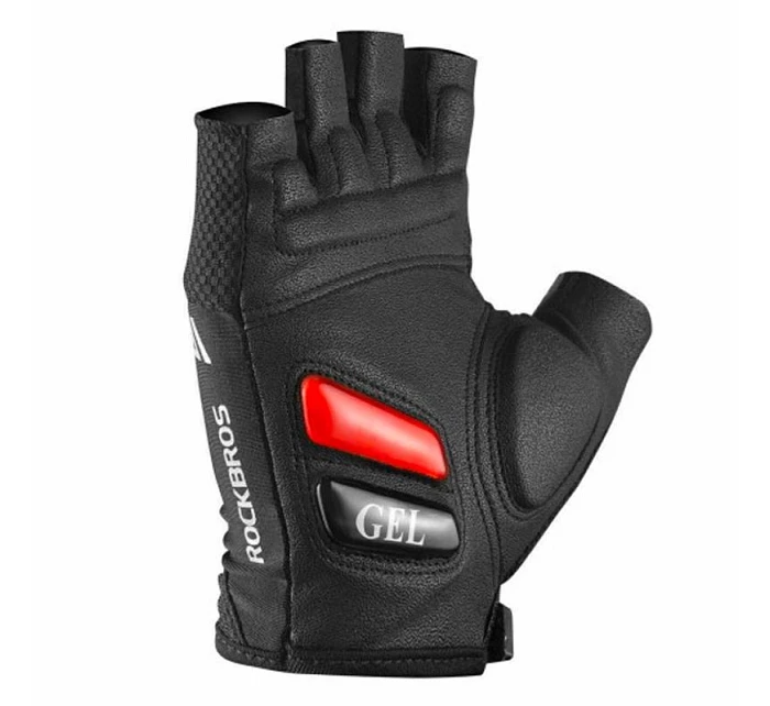Cyklistické rukavice Rockbros S143-BK L s gélovými vankúšikmi - čierne