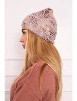 Čiapka s mohérom Leopard K233 púdrovo ružová