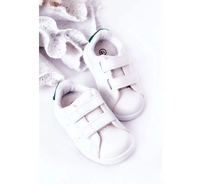 Dziecięce Tenisówki Na Rzepy Biało-Zielone California Dziecięce Tenisówki Na Rzepy Biało-Zielone California