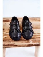 Dětské kožené tenisky na suchý zip BIG STAR model 21594872 Černá - Big Star Shoes
