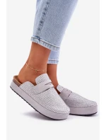 Dámské Pantofle Zdobené Na Platformě Šedé model 21683246 - Boto