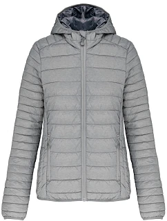 Kariban K 6111 Ľahká dámska prešívaná bunda s kapucňou 20.6111 marl silver