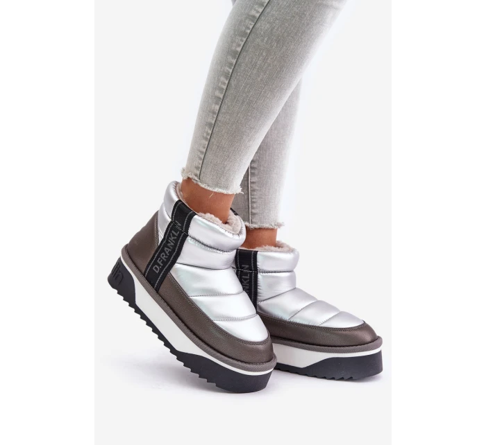 Niskie Śniegowce Na Grubej Podeszwie D.Franklin DFSH371010 Srebrne