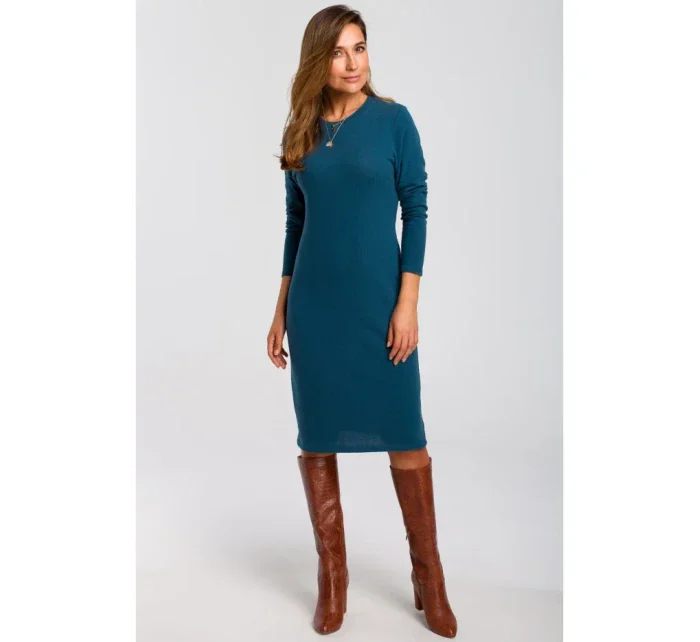 S178 Svetrové šaty s dlhými rukávmi - oceánsky modré S178 Svetrové šaty s dlhými rukávmi - oceánsky modré