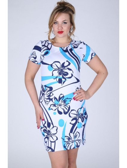 Dámské šaty i pro s květinovým vzorem v  Modrá model 15042448 - EFECT