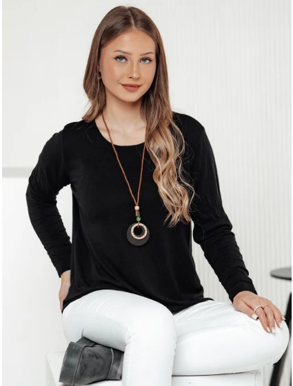 Dámská halenka s přívěskem černá Dstreet model 21982001 - FashionStreet