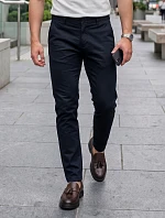 Pánske nohavice chinos navy blue FashionStreet UX4497