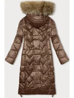 Dámska dlhá prešívaná bunda v ťavej farbe Glakate (LU-2203)