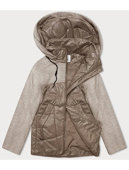Voľná bunda s odnímateľnou kapucňou Vaston camel-melange (SJ218-036#) Voľná bunda s odnímateľnou kapucňou Vaston camel-melange (SJ218-036#)