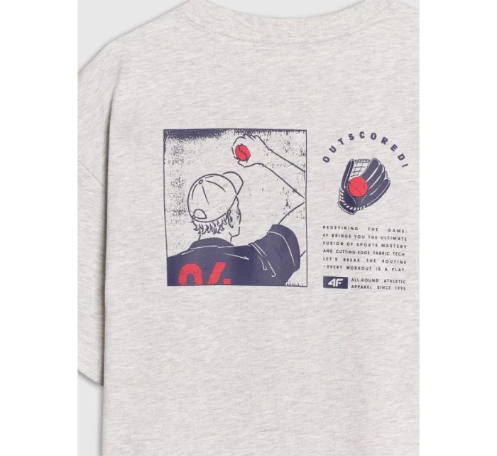 Pánské tričko oversize s potiskem model 21736351 - 4F Pánské tričko oversize s potiskem model 21736351 - 4F