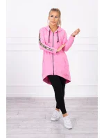 Mikina so zipsom na chrbte svetlo ružová