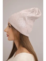 Dámska zimná vlnená čiapka s dvojitým okrajom K426 oranžová