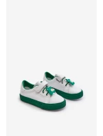 Dziecięce Sneakersy Trampki Z Przypinką Biało-Zielone Pennyn Dziecięce Sneakersy Trampki Z Przypinką Biało-Zielone Pennyn
