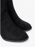 Praktické čierne členkové topánky pre ženy na širokom podpätku Praktické čierne členkové topánky pre ženy na širokom podpätku