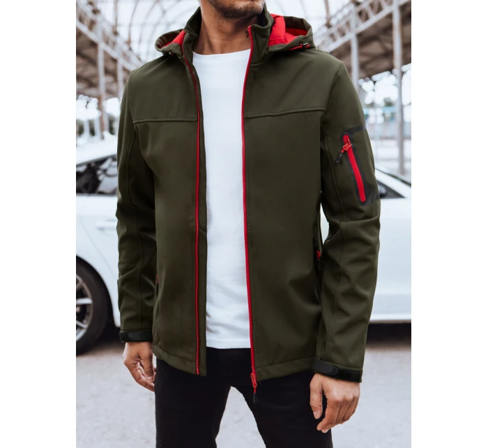 Pánska softshellová bunda s kapucňou zelená FashionStreet TX4471