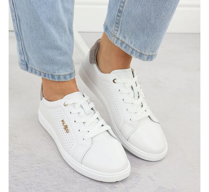 Filippo biela kožená športová obuv DP6738