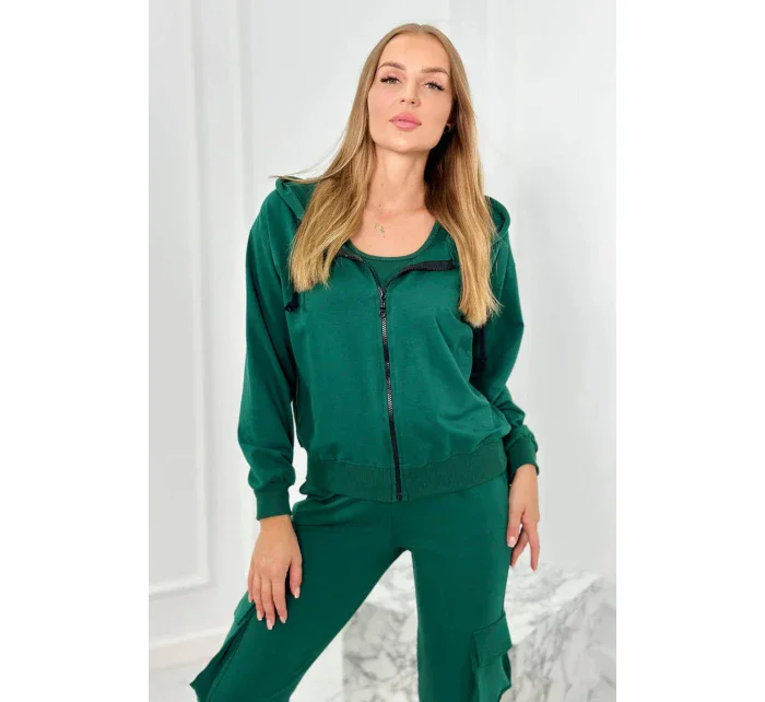 Set 3 v 1 mikina + top + nohavice zelený Set 3 v 1 mikina + top + nohavice zelený