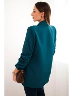 Bunda s klopami elegantná tmavá teal